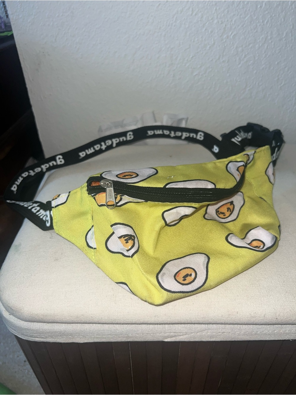 Gudetama Egg-Print Fanny waistbag with Branded Strap